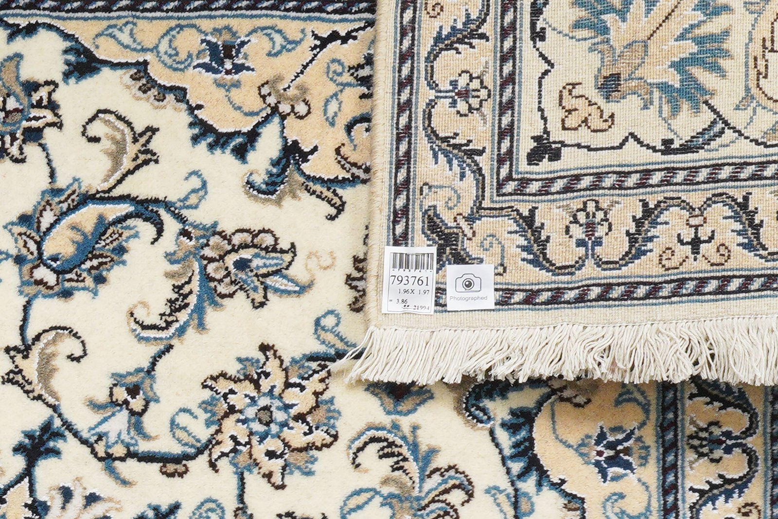 Nain 12La — Hand-knotted, 197x196 cm, Beige, 100% Virgin Wool | View 6
