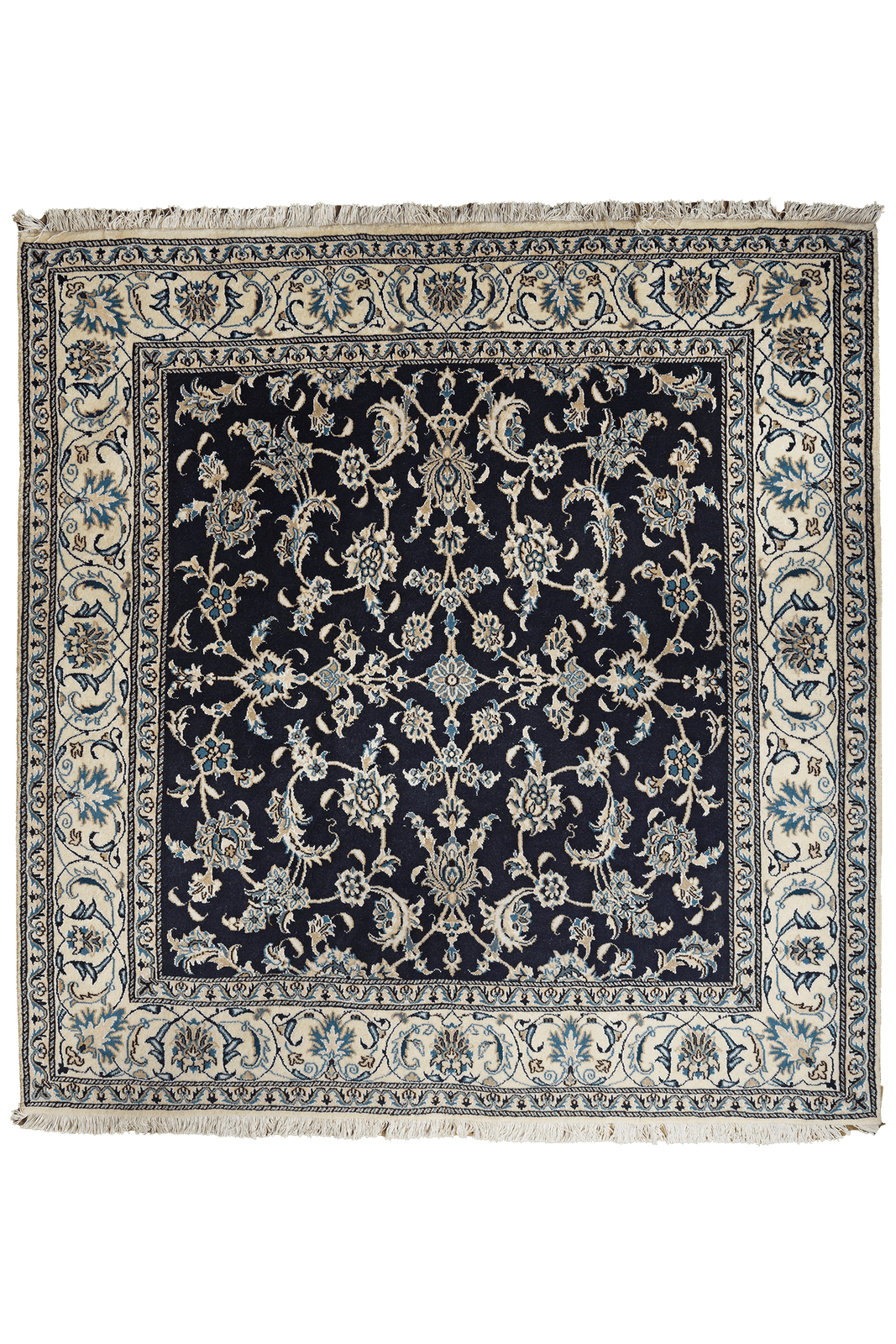 Nain 12La — Hand-knotted, 200x206 cm, Blue, 100% Virgin Wool | Main view