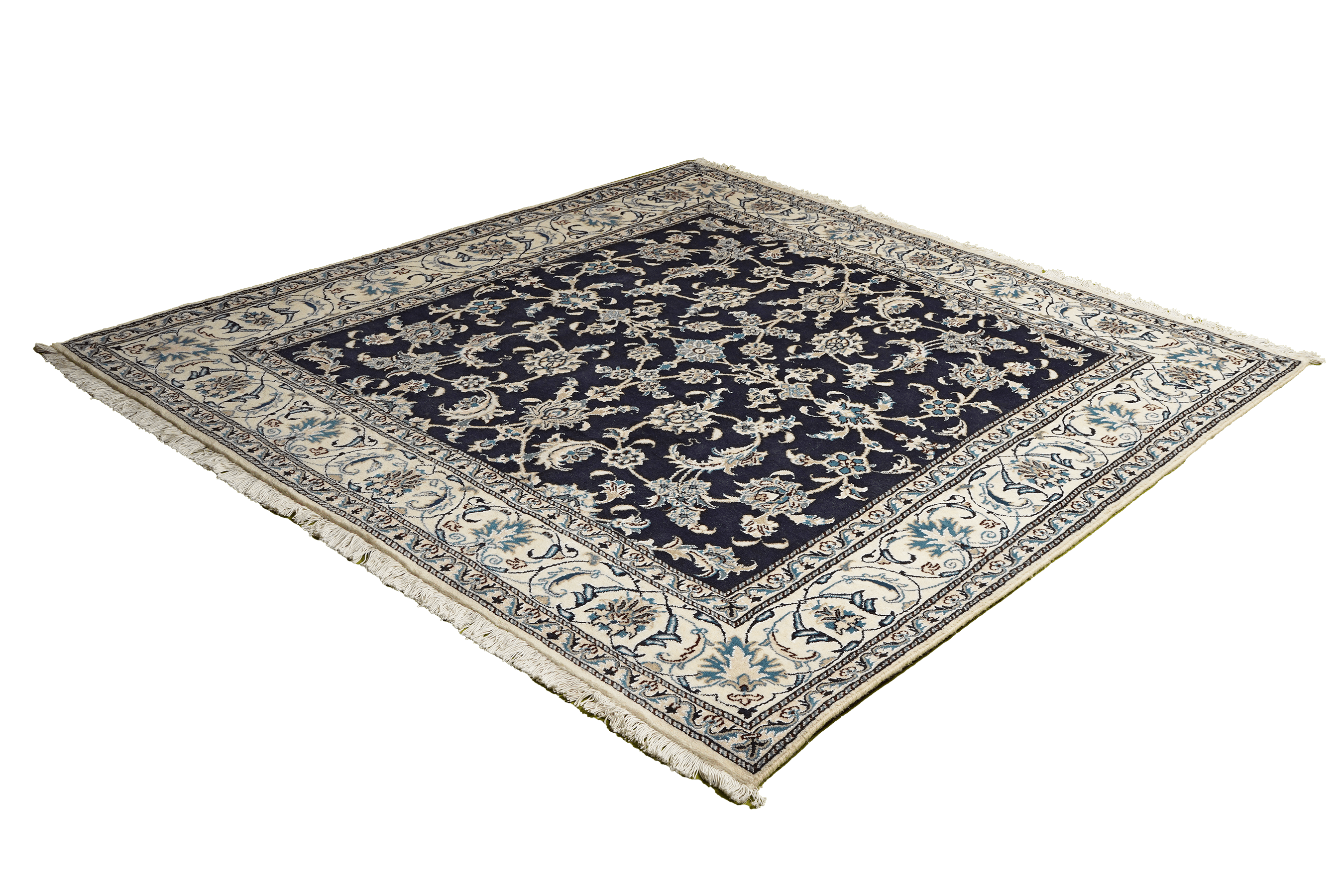 Nain 12La — Hand-knotted, 200x206 cm, Blue, 100% Virgin Wool | View 5
