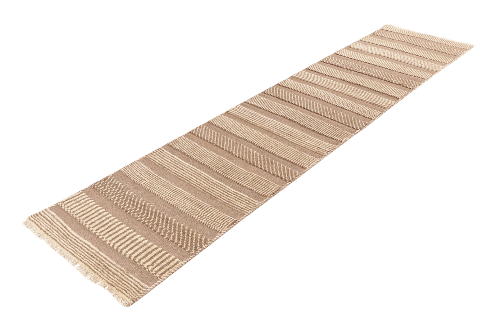 Kelim Gabbeh — Handmade, 67x299 cm, Beige, 100% Virgin Wool | View 5