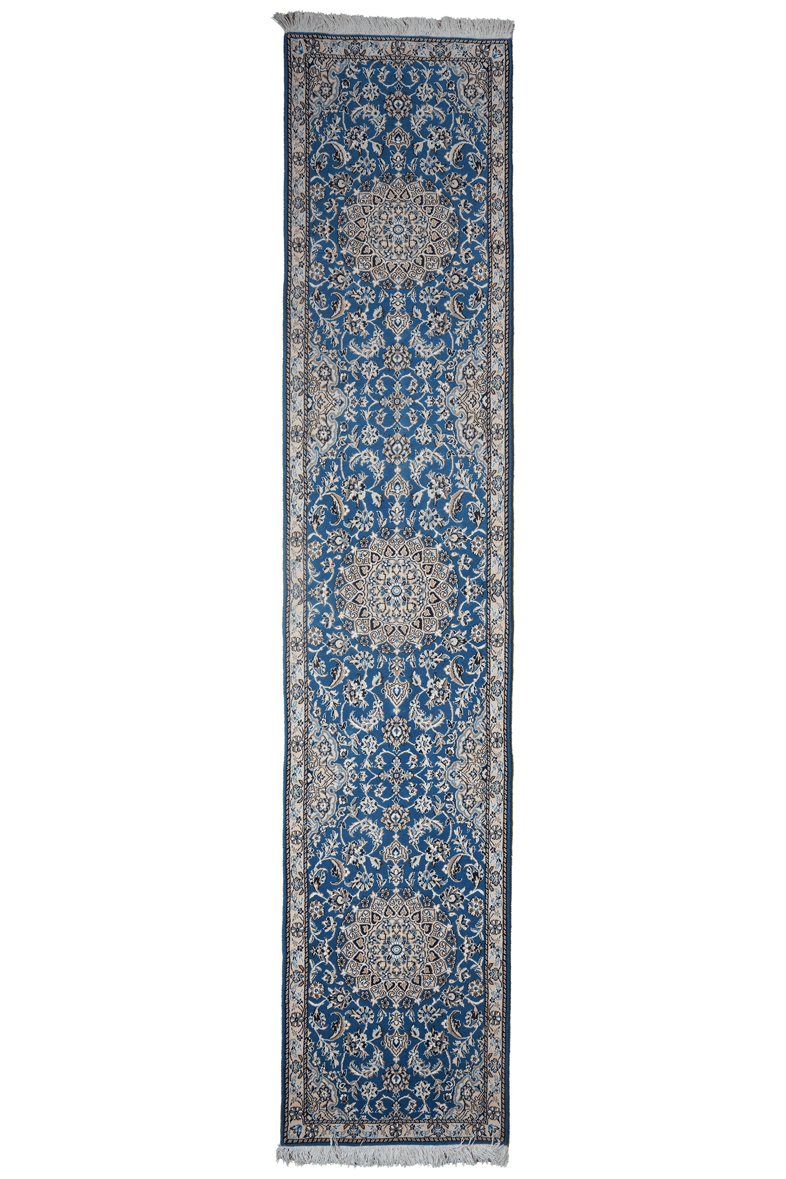 Nain 9La — Hand-knotted, 60x293 cm, Blue, 100% Virgin Wool | Main view