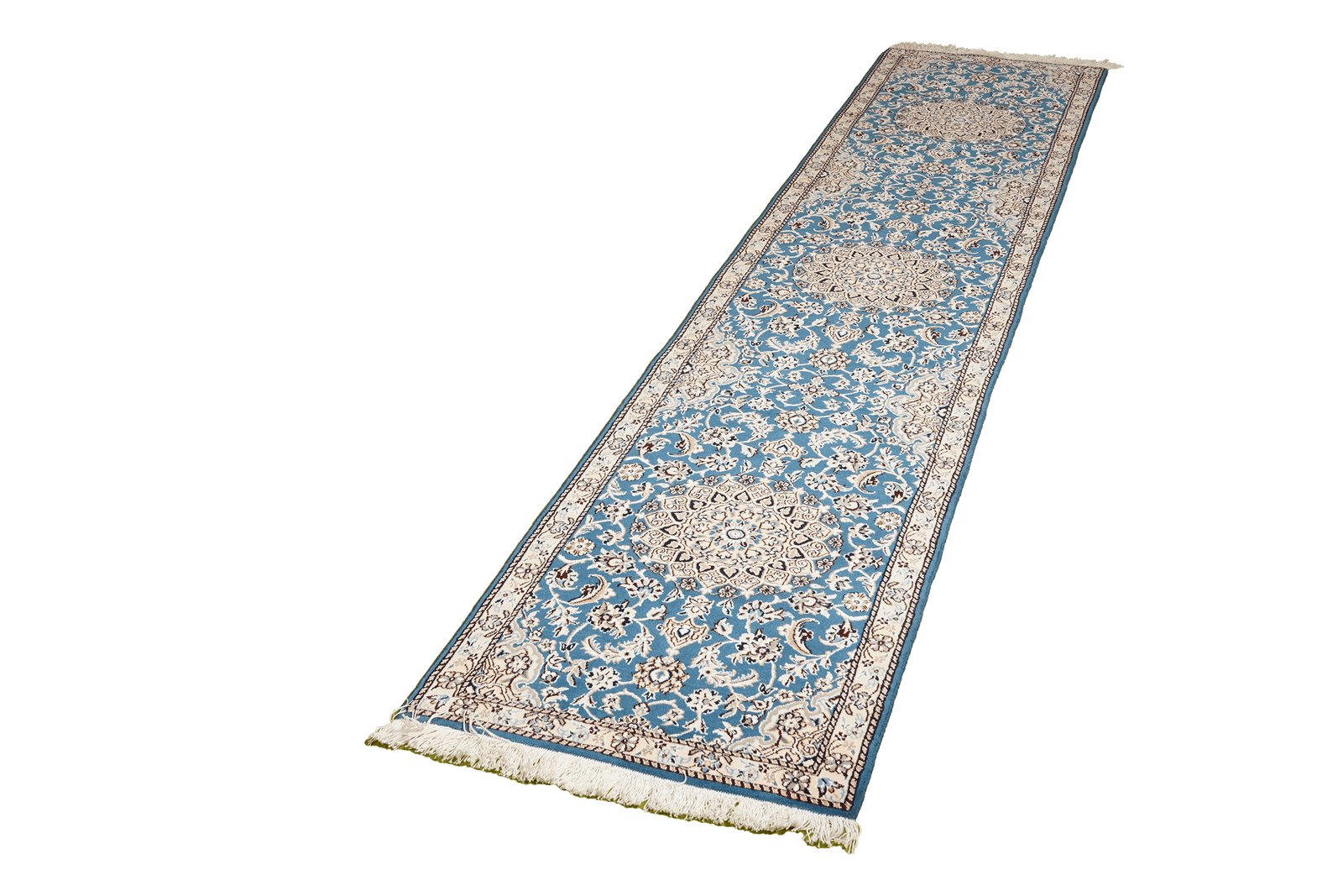 Nain 9La — Hand-knotted, 60x293 cm, Blue, 100% Virgin Wool | View 5