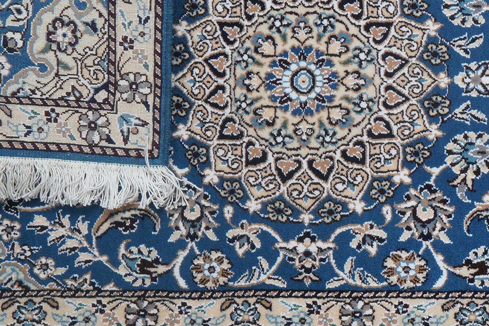 Nain 9La — Hand-knotted, 60x293 cm, Blue, 100% Virgin Wool | View 8