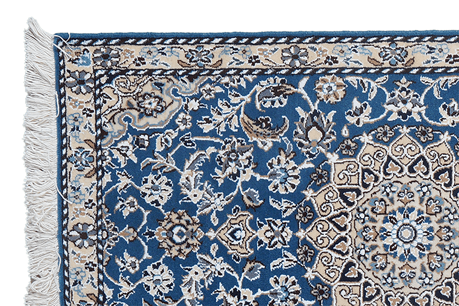 Nain 9La — Hand-knotted, 61x193 cm, Blue, 100% Virgin Wool | View 3