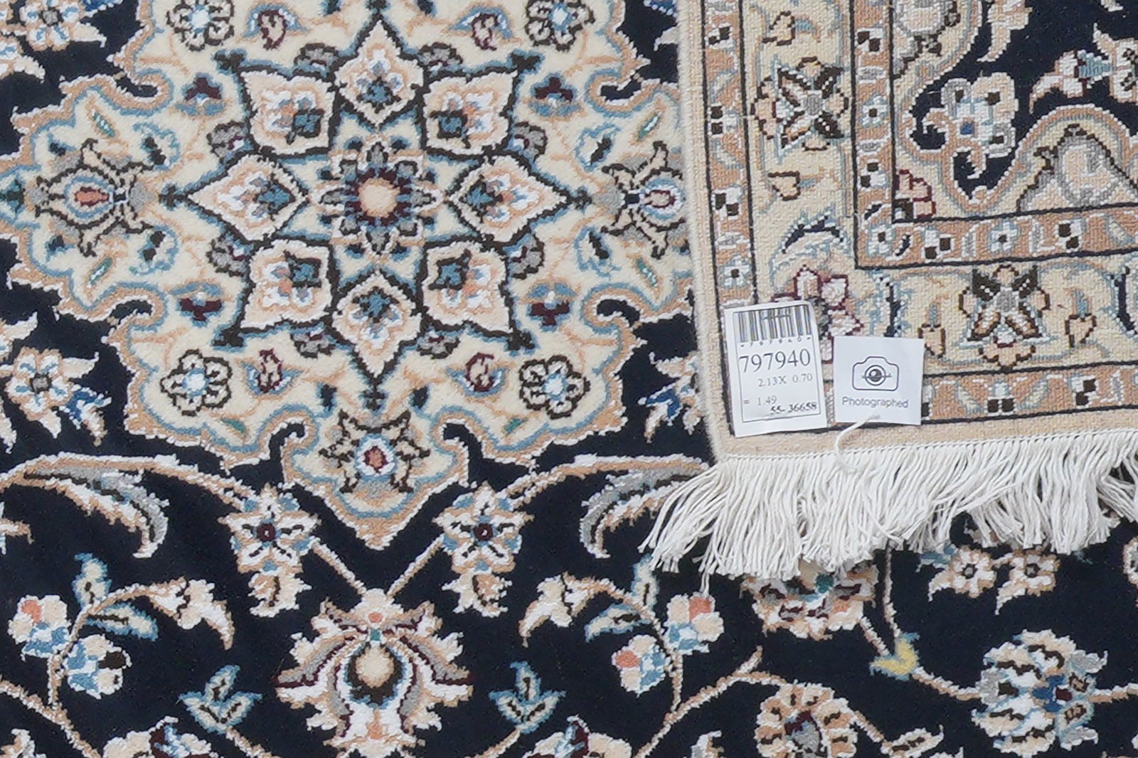 Nain 9La — Hand-knotted, 70x213 cm, Blue, 100% Virgin Wool | View 6