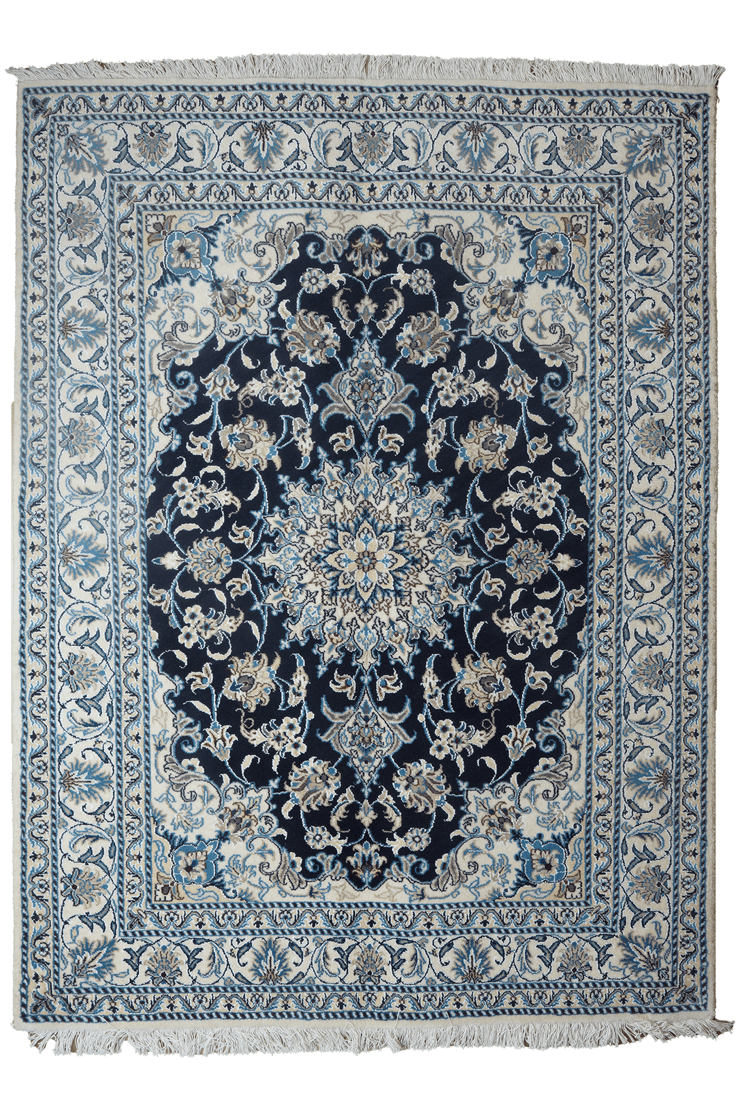 Nain 12La — Hand-knotted, 153x206 cm, Blue, 100% Virgin Wool | Main view