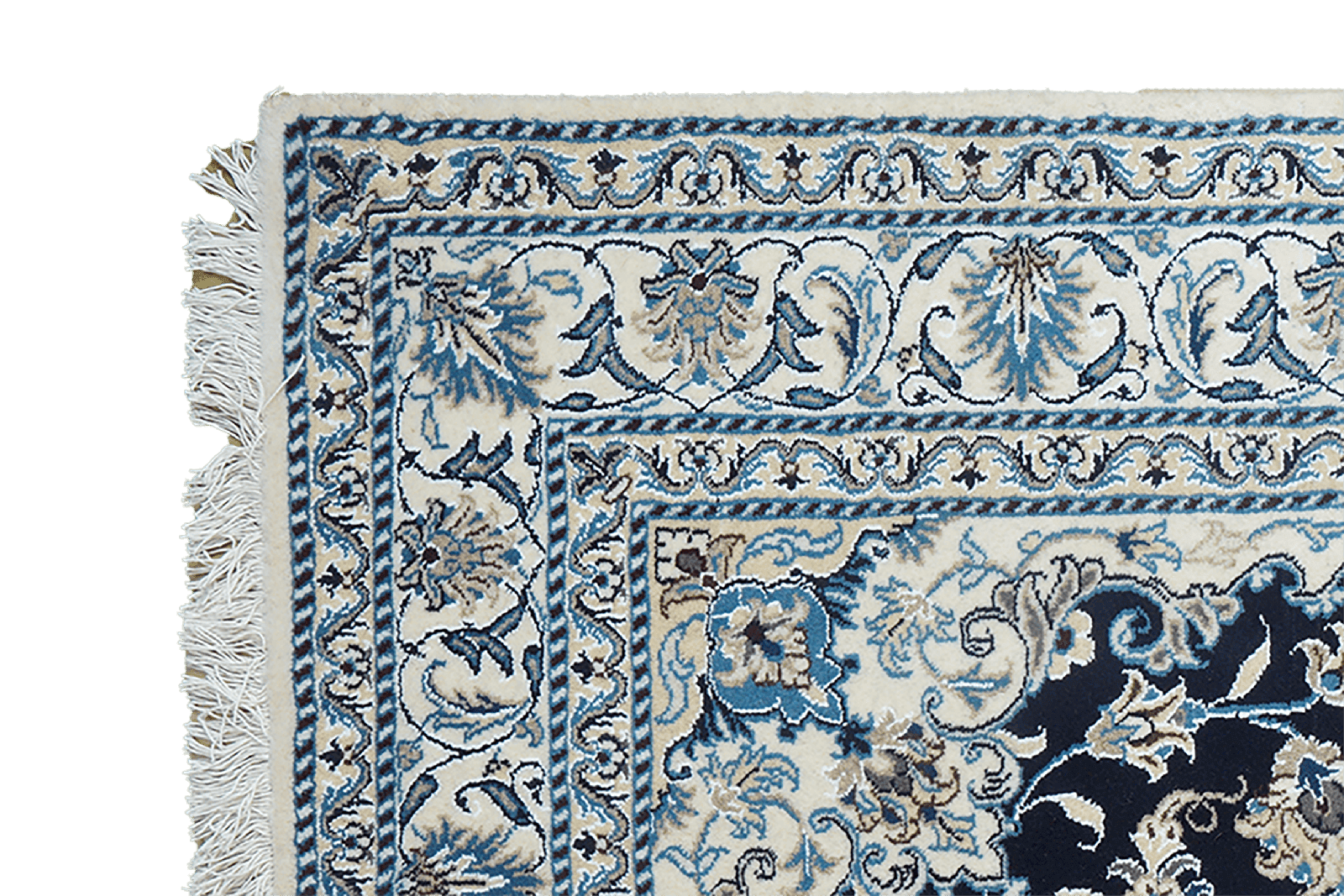 Nain 12La — Hand-knotted, 153x206 cm, Blue, 100% Virgin Wool | View 3