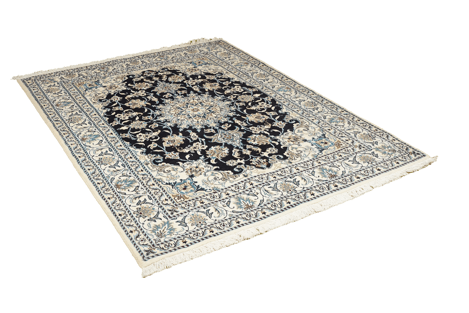 Nain 12La — Hand-knotted, 153x206 cm, Blue, 100% Virgin Wool | View 4