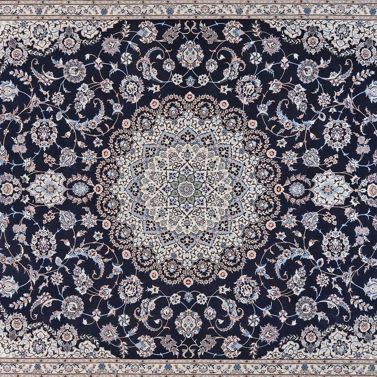 Nain 6La — Hand-knotted, 259x369 cm, Blue, 100% Virgin Wool | View 4