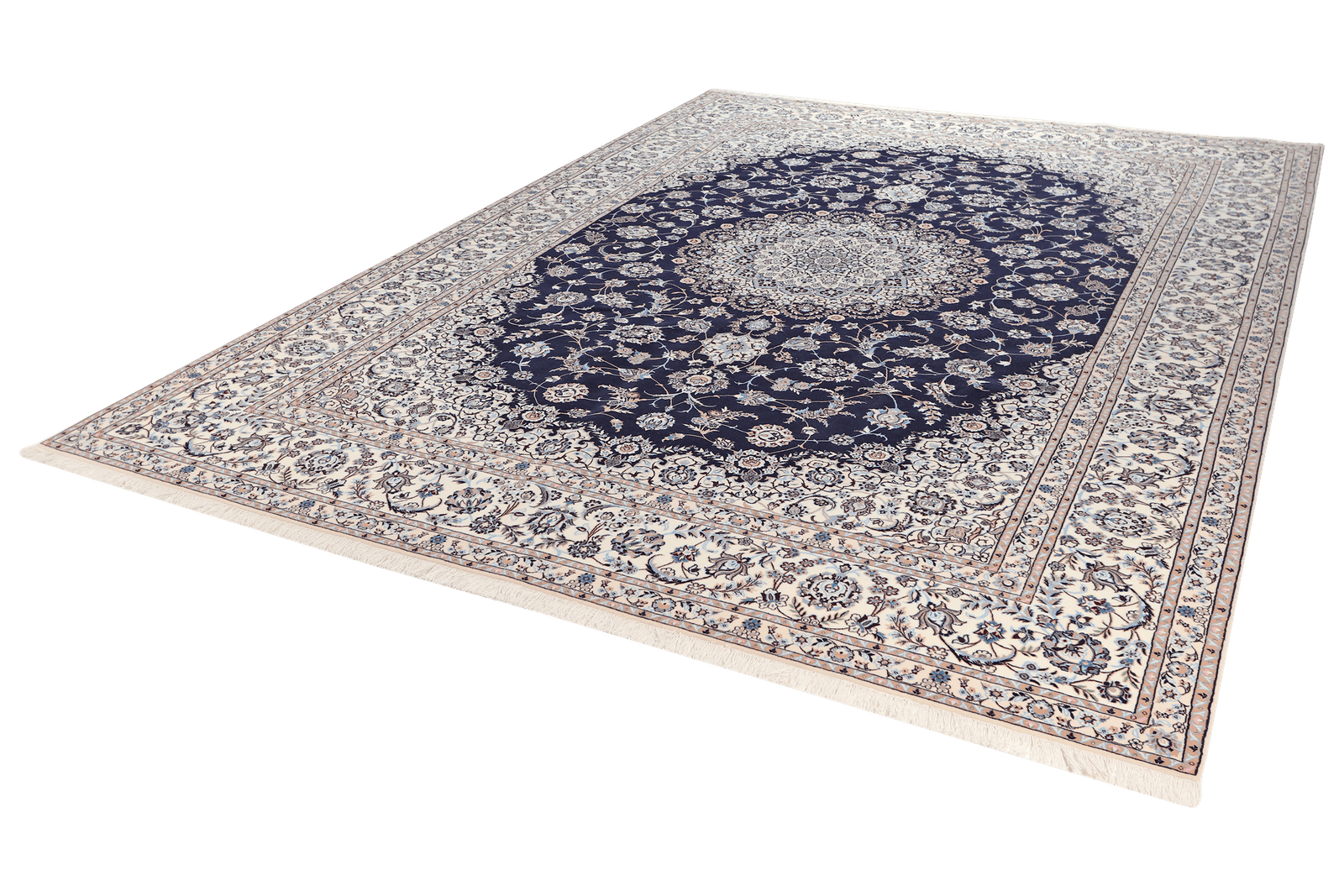 Nain 6La — Hand-knotted, 259x369 cm, Blue, 100% Virgin Wool | View 5