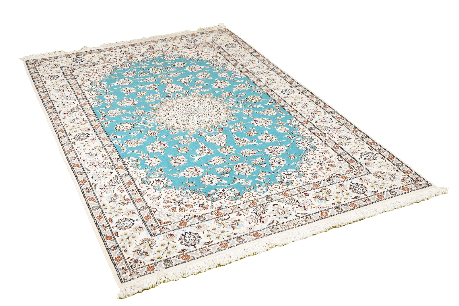 Nain 6La — Hand-knotted, 127x196 cm, Blue, 100% Virgin Wool | View 4
