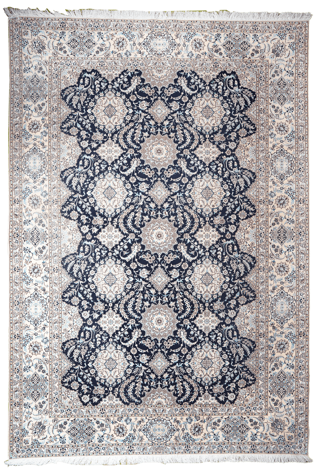 Nain 6La — Hand-knotted, 210x304 cm, Blue, 100% Virgin Wool | Main view