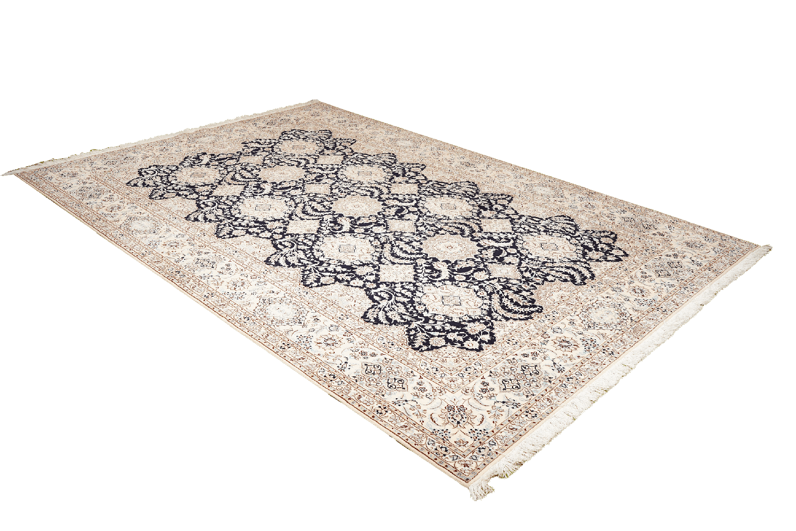 Nain 6La — Hand-knotted, 210x304 cm, Blue, 100% Virgin Wool | View 4