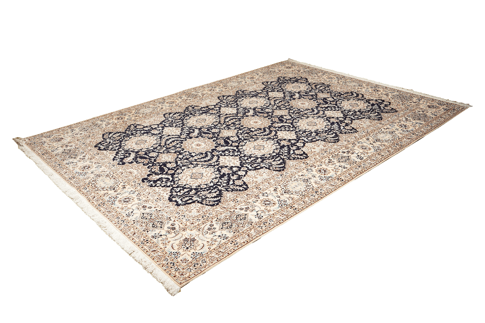Nain 6La — Hand-knotted, 210x304 cm, Blue, 100% Virgin Wool | View 5