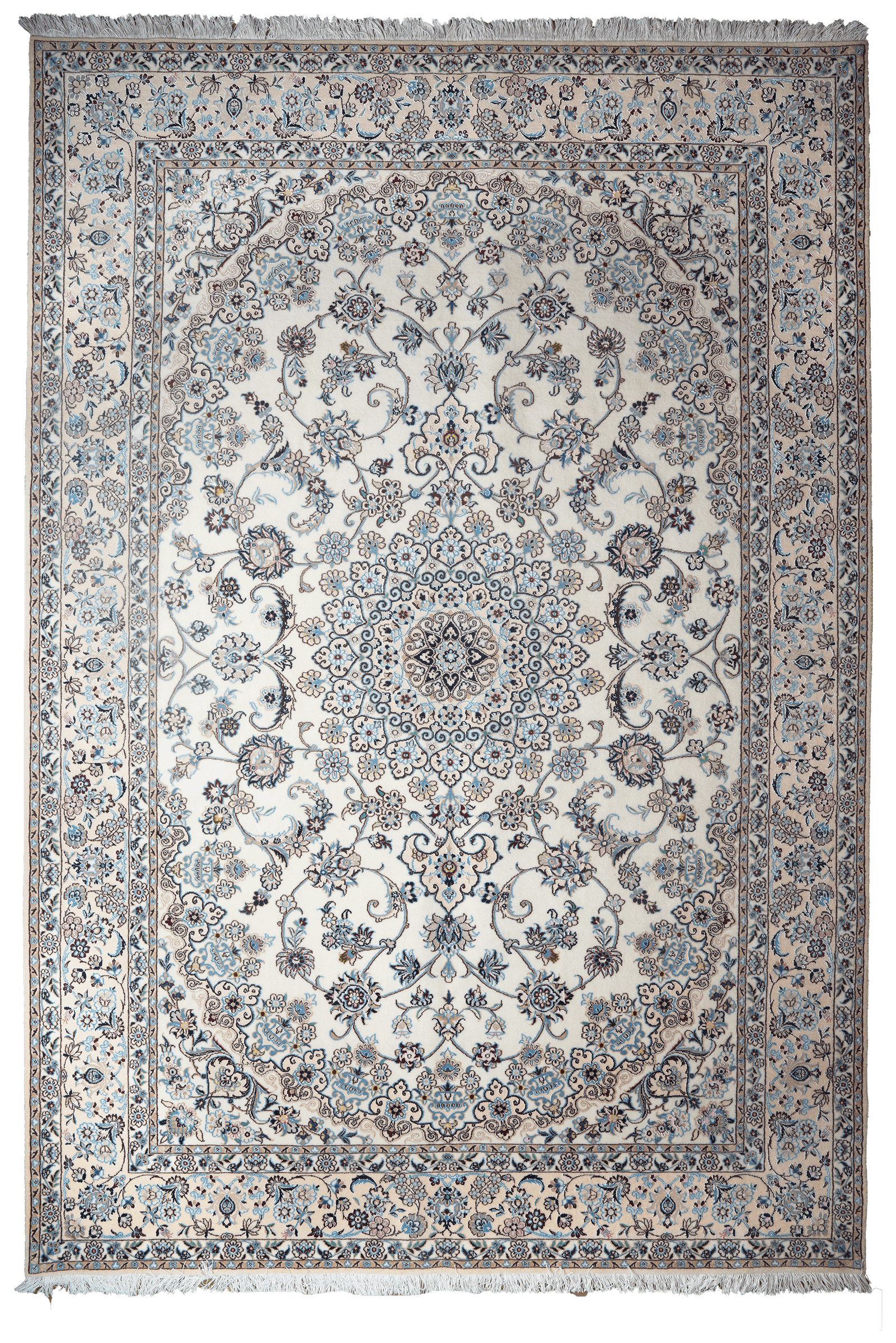 Nain 9La — Hand-knotted, 209x306 cm, Beige, 100% Virgin Wool | Main view