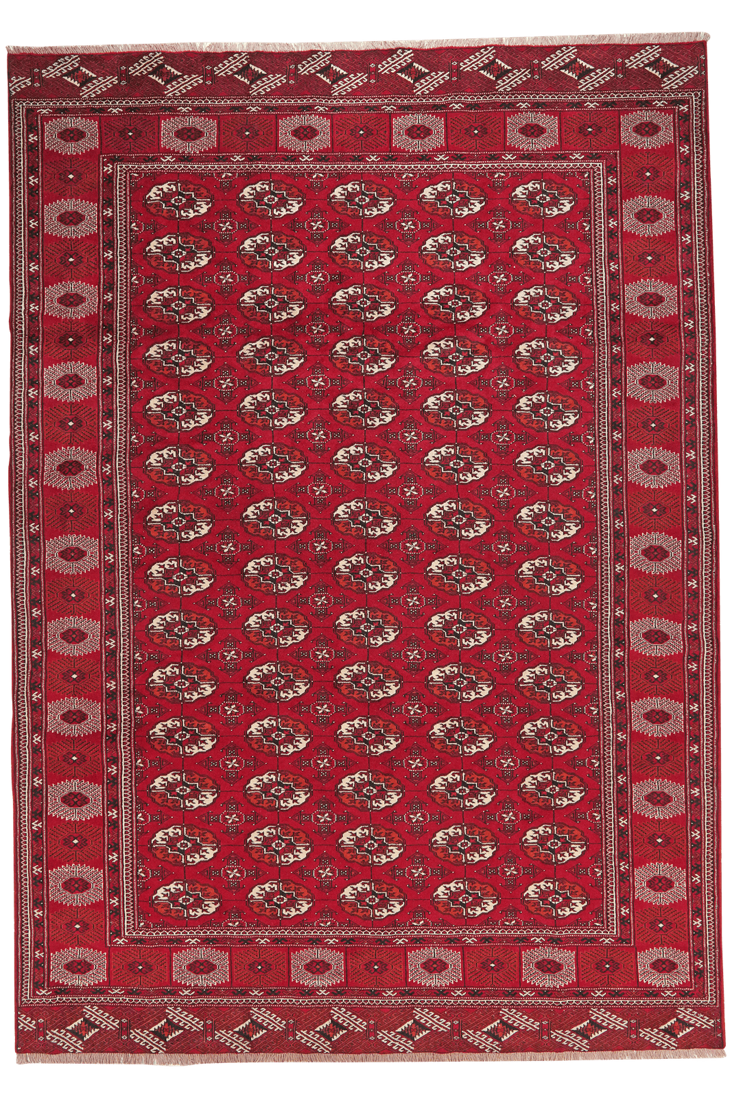 Turkman — Hand-knotted, 234x333 cm, Red, 100% Virgin Wool | Main view