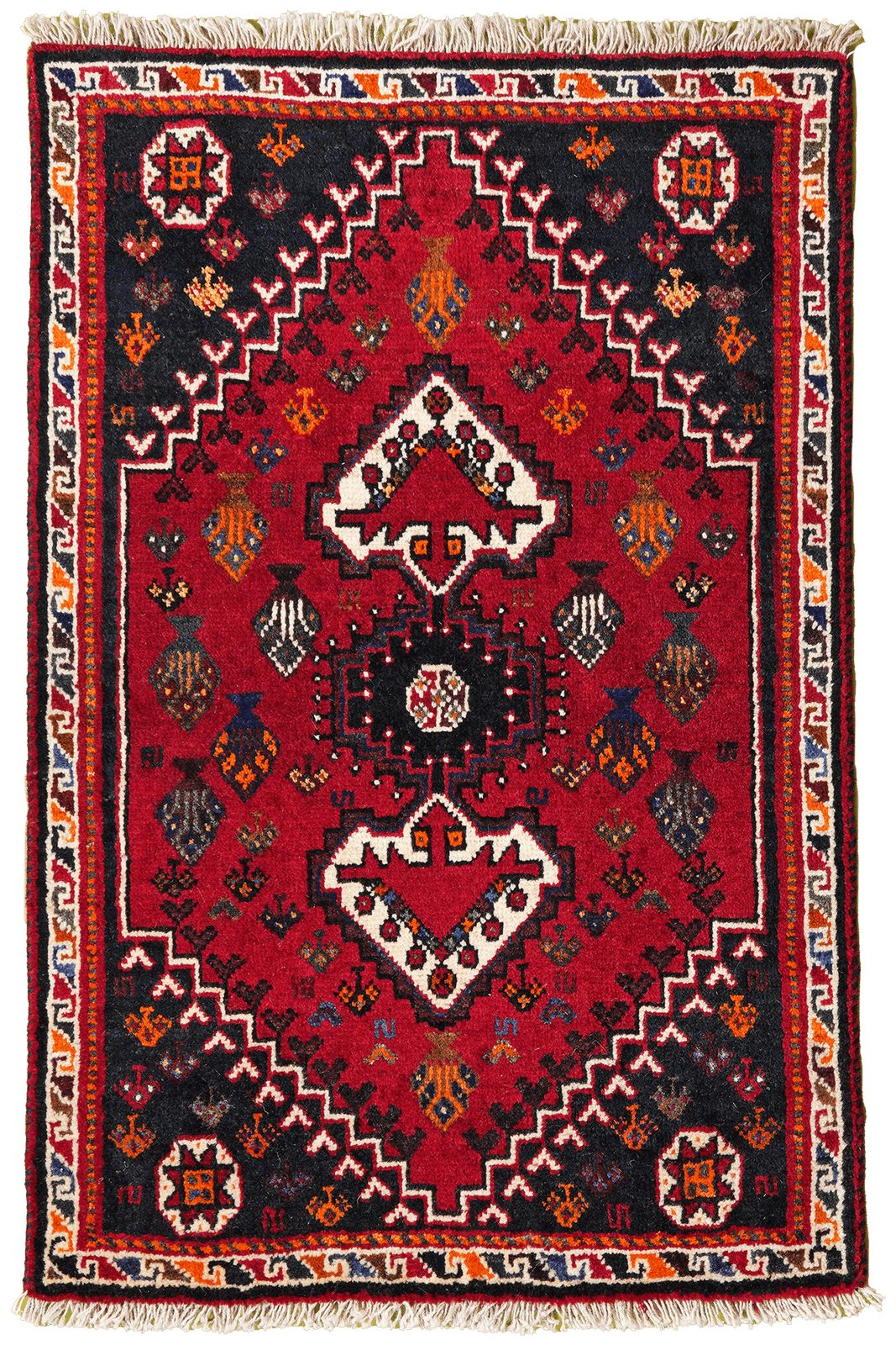 Gashgai — Hand-knotted, 85x128 cm, Red, 100% Virgin Wool | Main view
