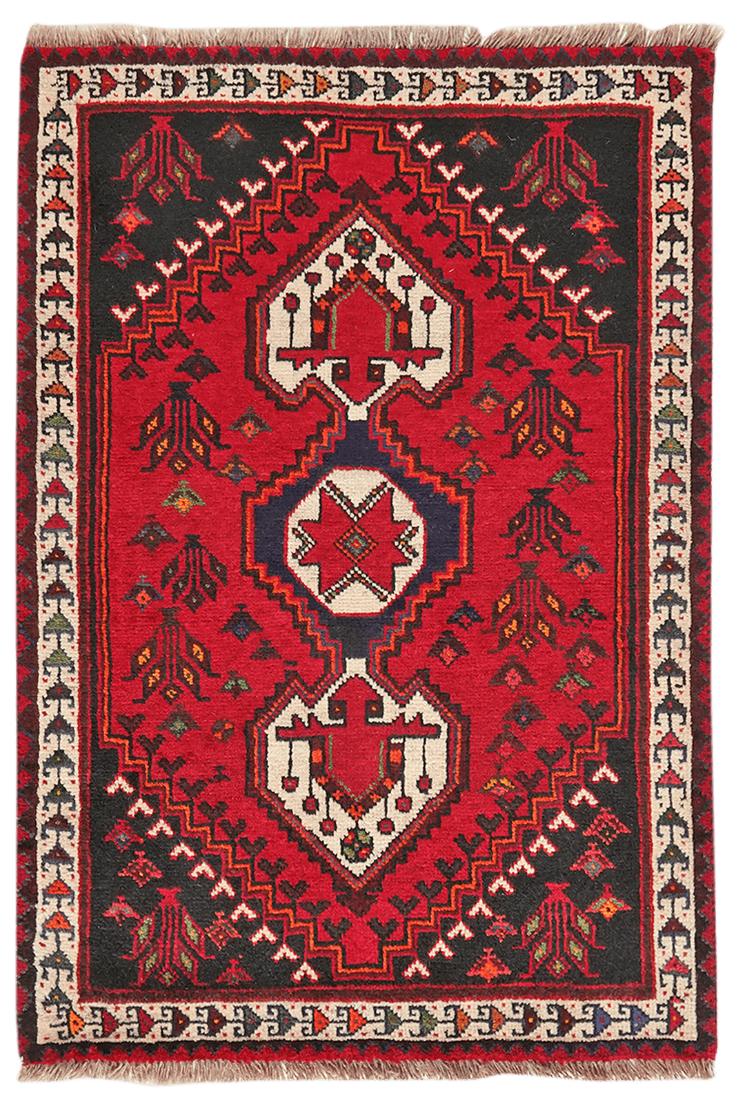 Gashgai — Hand-knotted, 88x127 cm, Red, 100% Virgin Wool | Main view