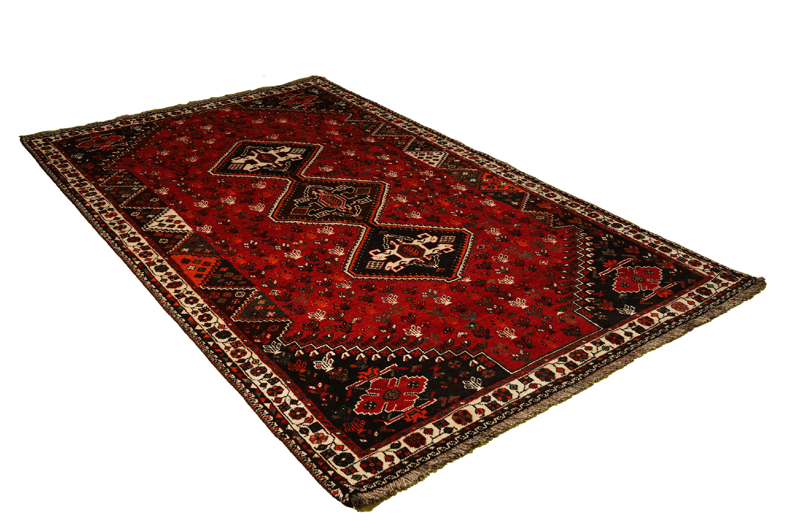 Gashgai — Hand-knotted, 165x270 cm, Red, 100% Virgin Wool | View 4