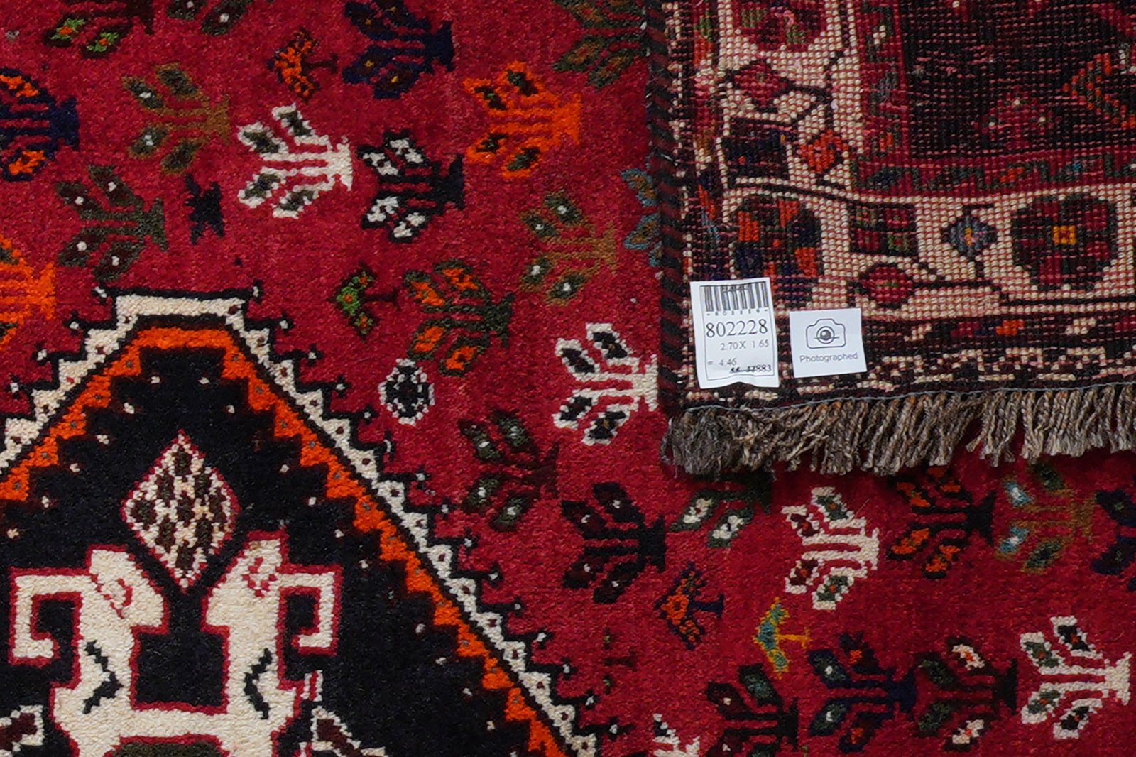 Gashgai — Hand-knotted, 165x270 cm, Red, 100% Virgin Wool | View 6
