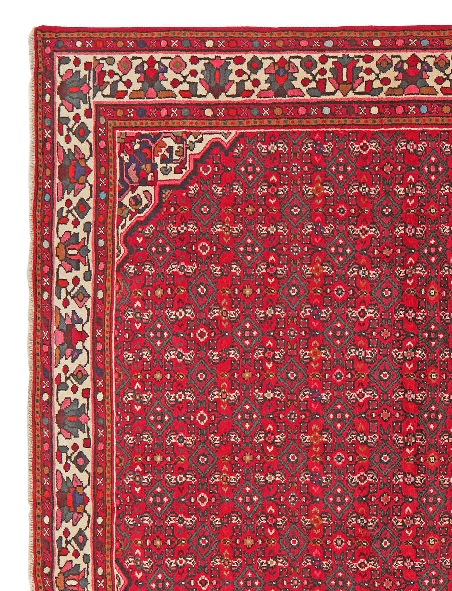 Hosseinabad — Hand-knotted, 205x312 cm, Red, 100% Virgin Wool | View 3