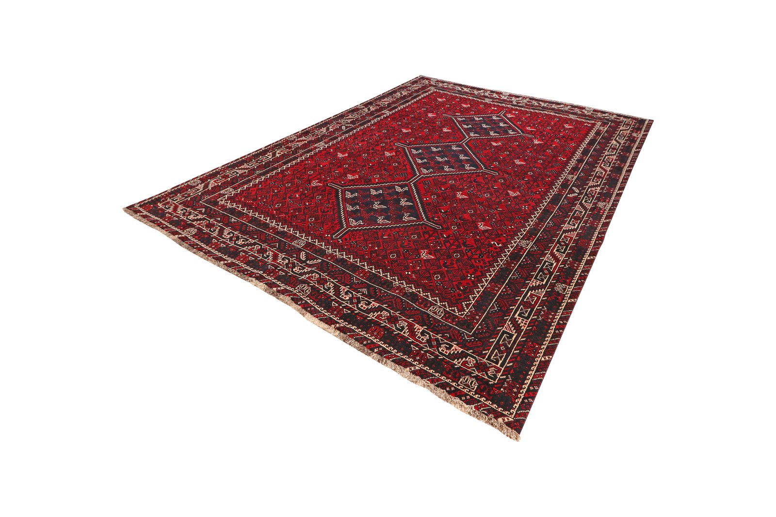Gashgai — Hand-knotted, 239x332 cm, Red, 100% Virgin Wool | View 5