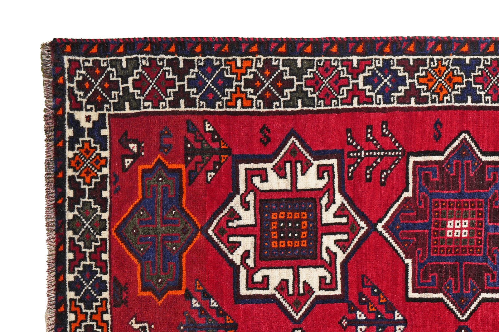 Gashgai — Hand-knotted, 157x242 cm, Red, 100% Virgin Wool | View 3