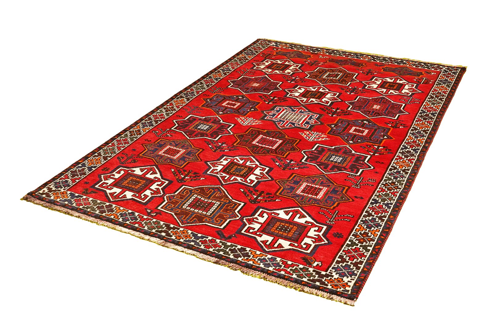 Gashgai — Hand-knotted, 157x242 cm, Red, 100% Virgin Wool | View 5
