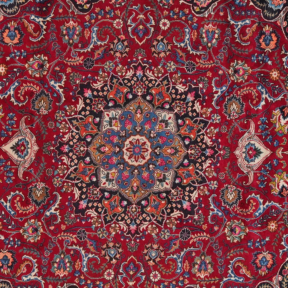 Mashad — Hand-knotted, 258x332 cm, Red, 100% Virgin Wool | View 4