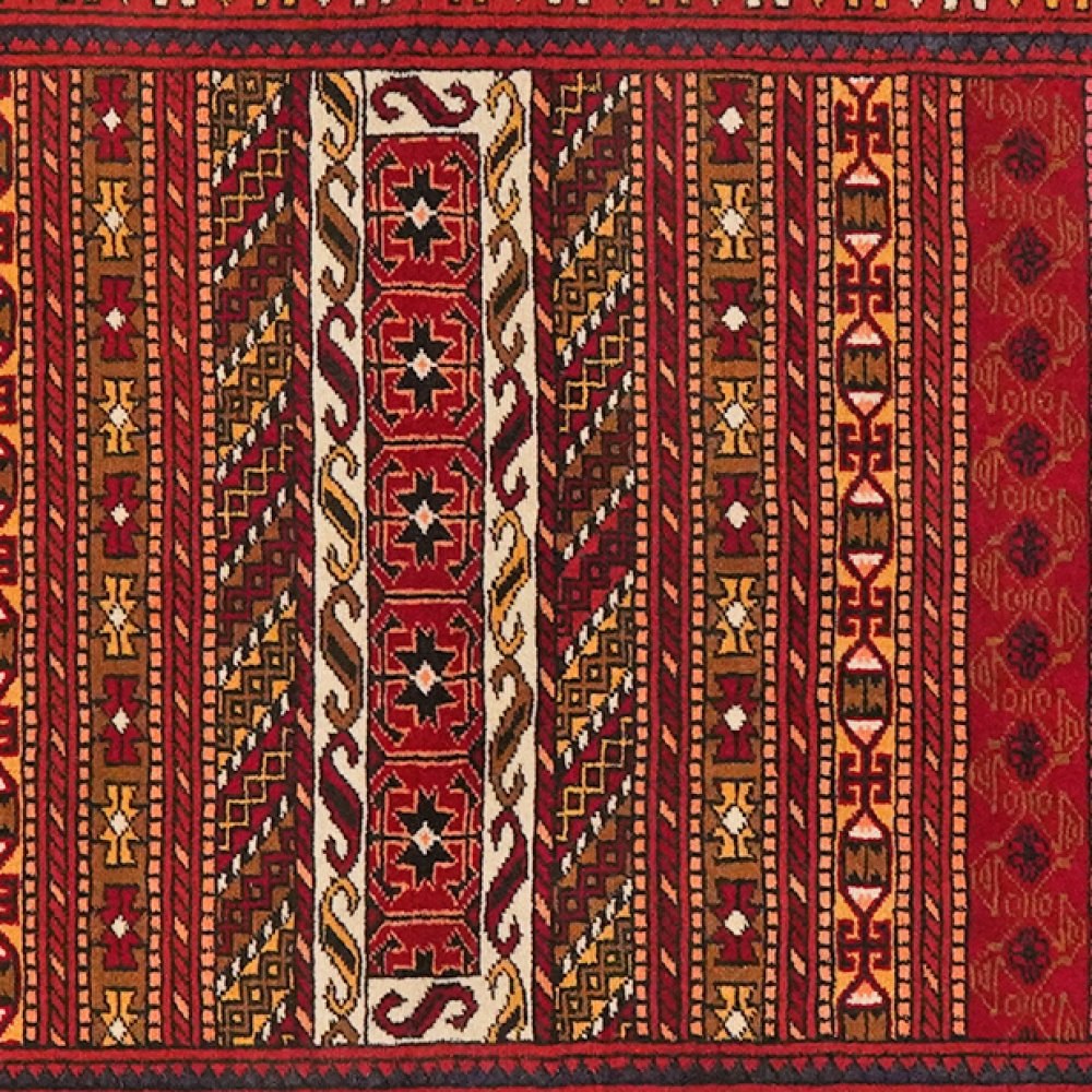 Turkman — Hand-knotted, 82x190 cm, Red, 100% Virgin Wool | View 4