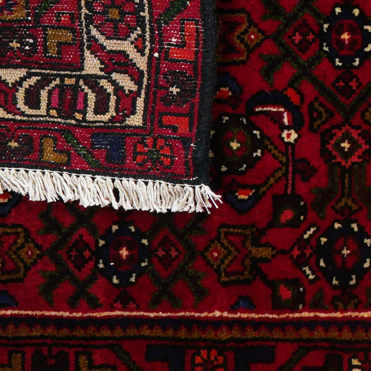 Hosseinabad — Hand-knotted, 94x318 cm, Red, 100% Virgin Wool | View 6