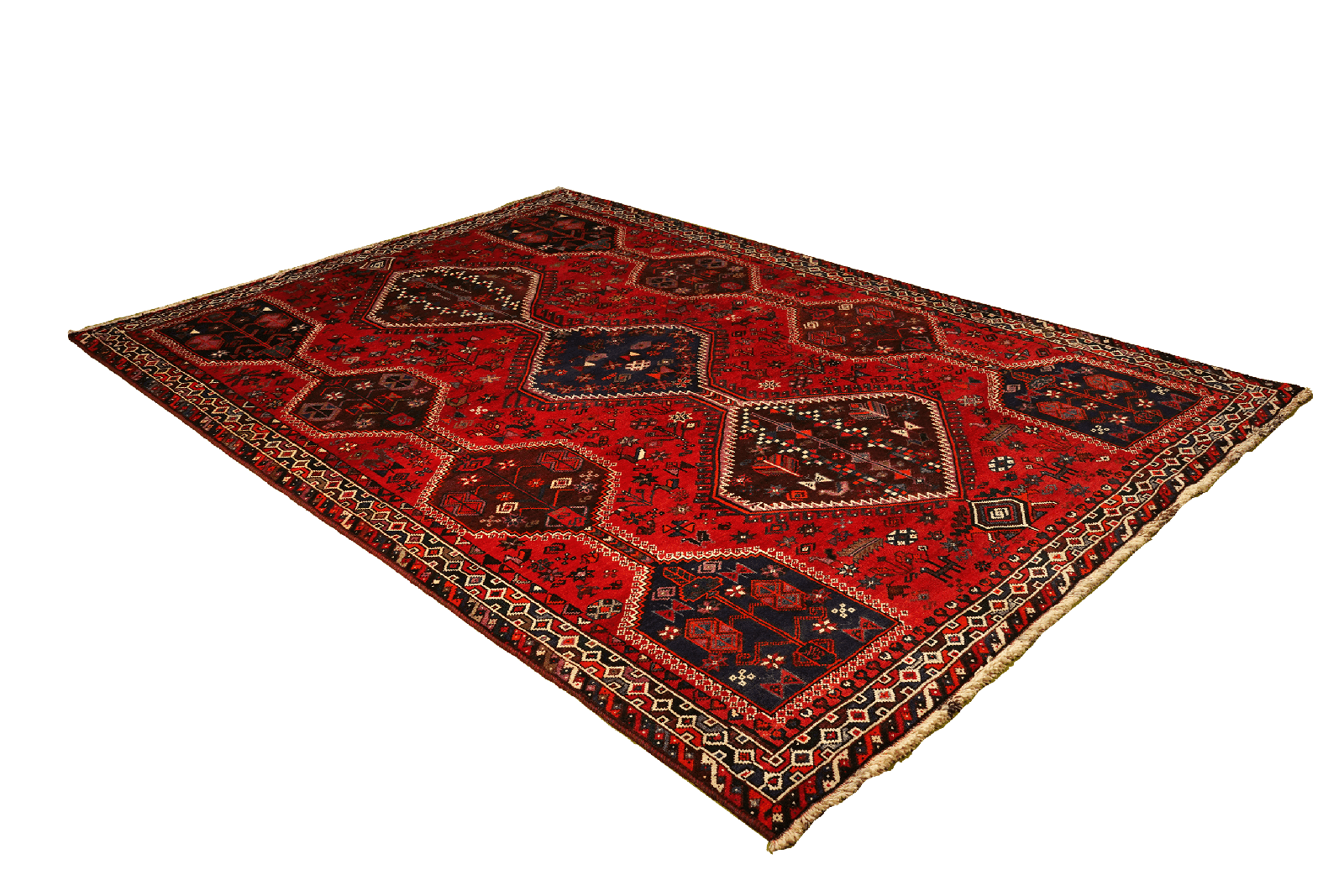Gashgai — Hand-knotted, 201x286 cm, Red, 100% Virgin Wool | View 4
