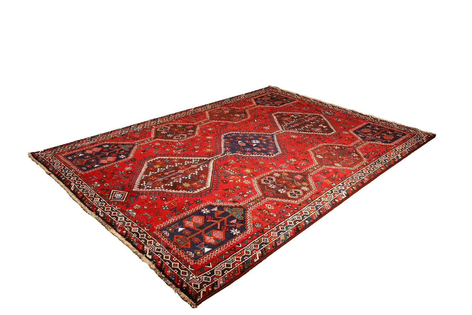 Gashgai — Hand-knotted, 201x286 cm, Red, 100% Virgin Wool | View 5