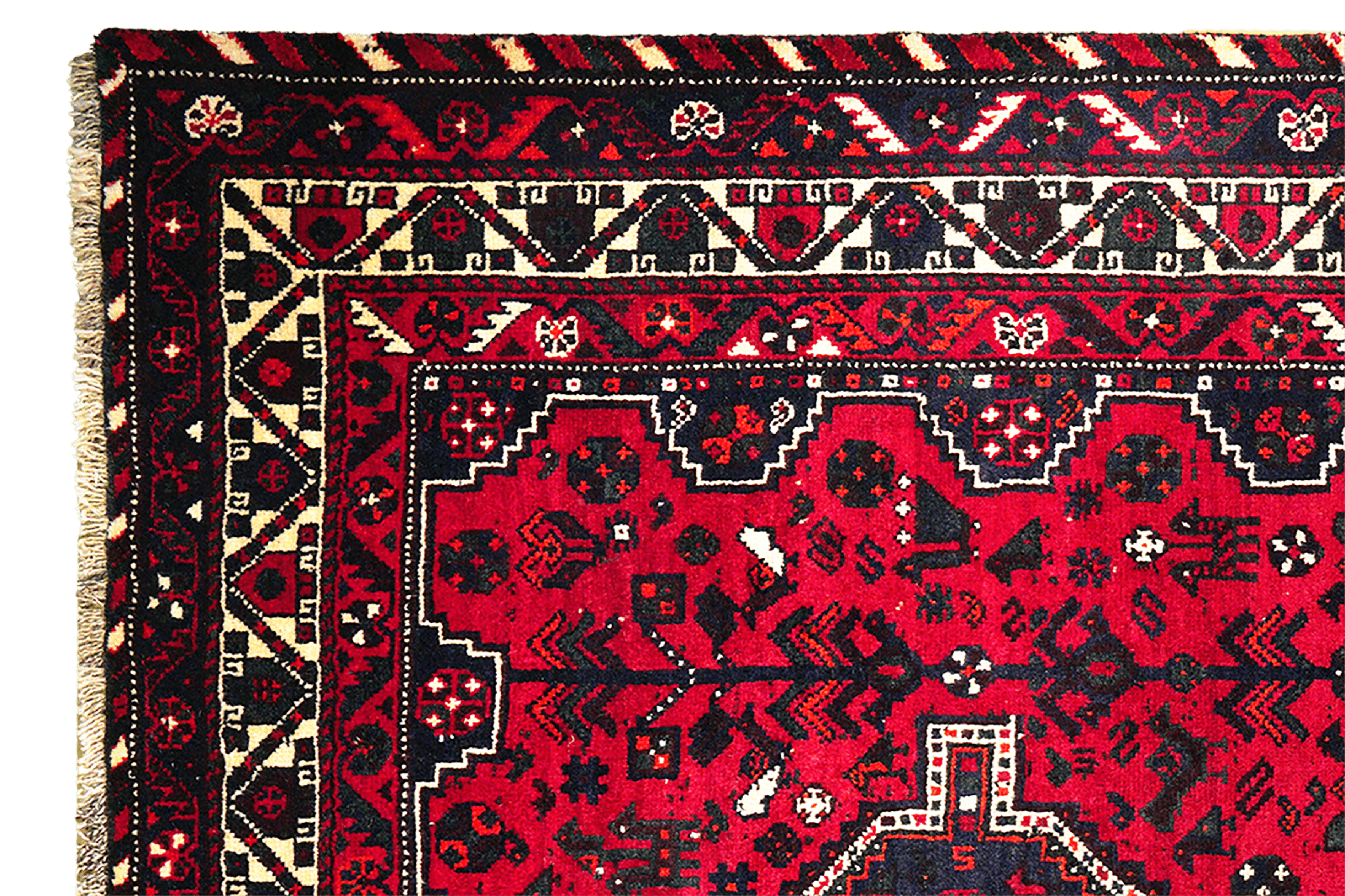 Gashgai — Hand-knotted, 211x299 cm, Red, 100% Virgin Wool | View 3
