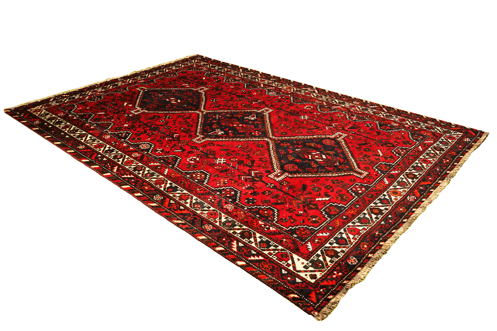 Gashgai — Hand-knotted, 211x299 cm, Red, 100% Virgin Wool | View 4