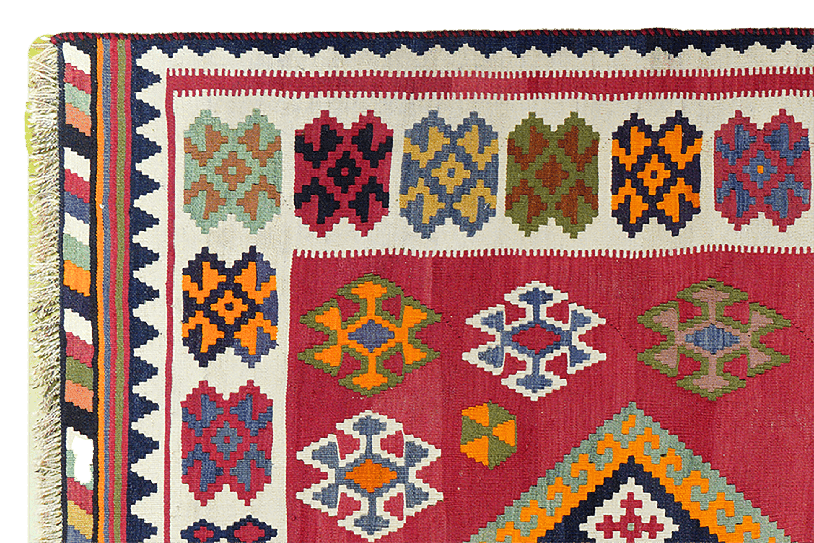 Kelim Gashgai Old — Handmade, 158x290 cm, Red, 100% Virgin Wool | View 3