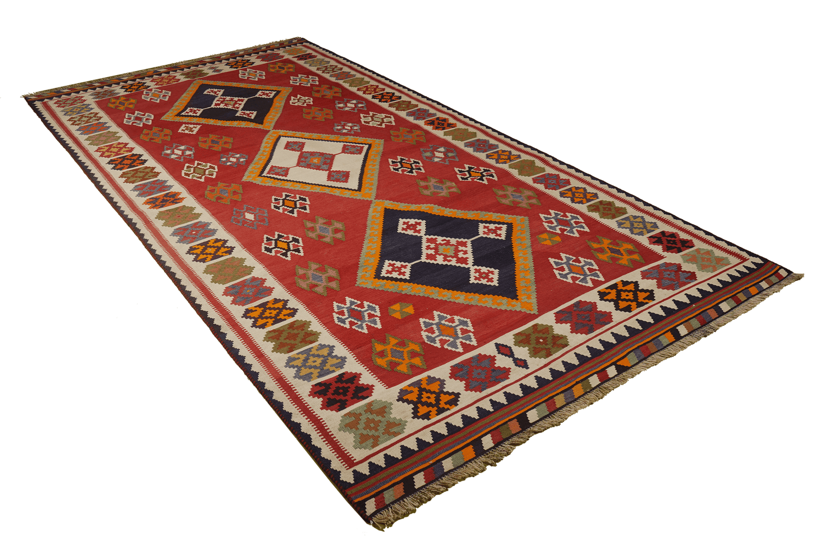 Kelim Gashgai Old — Handmade, 158x290 cm, Red, 100% Virgin Wool | View 4