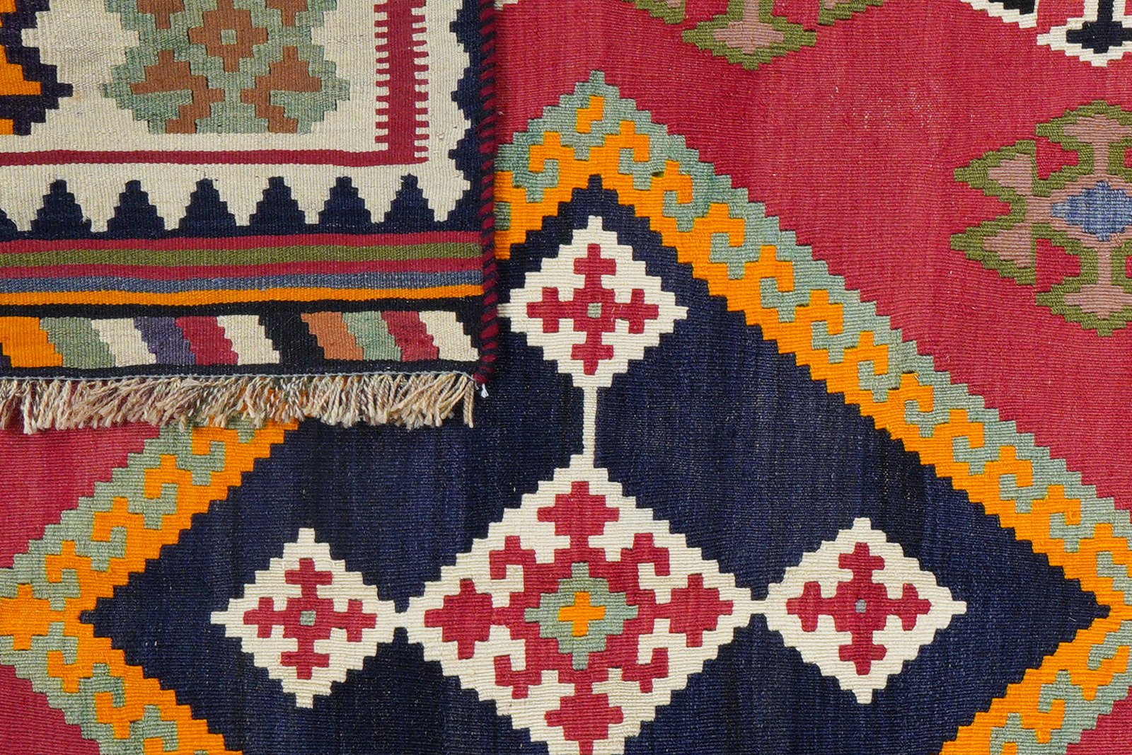 Kelim Gashgai Old — Handmade, 158x290 cm, Red, 100% Virgin Wool | View 7