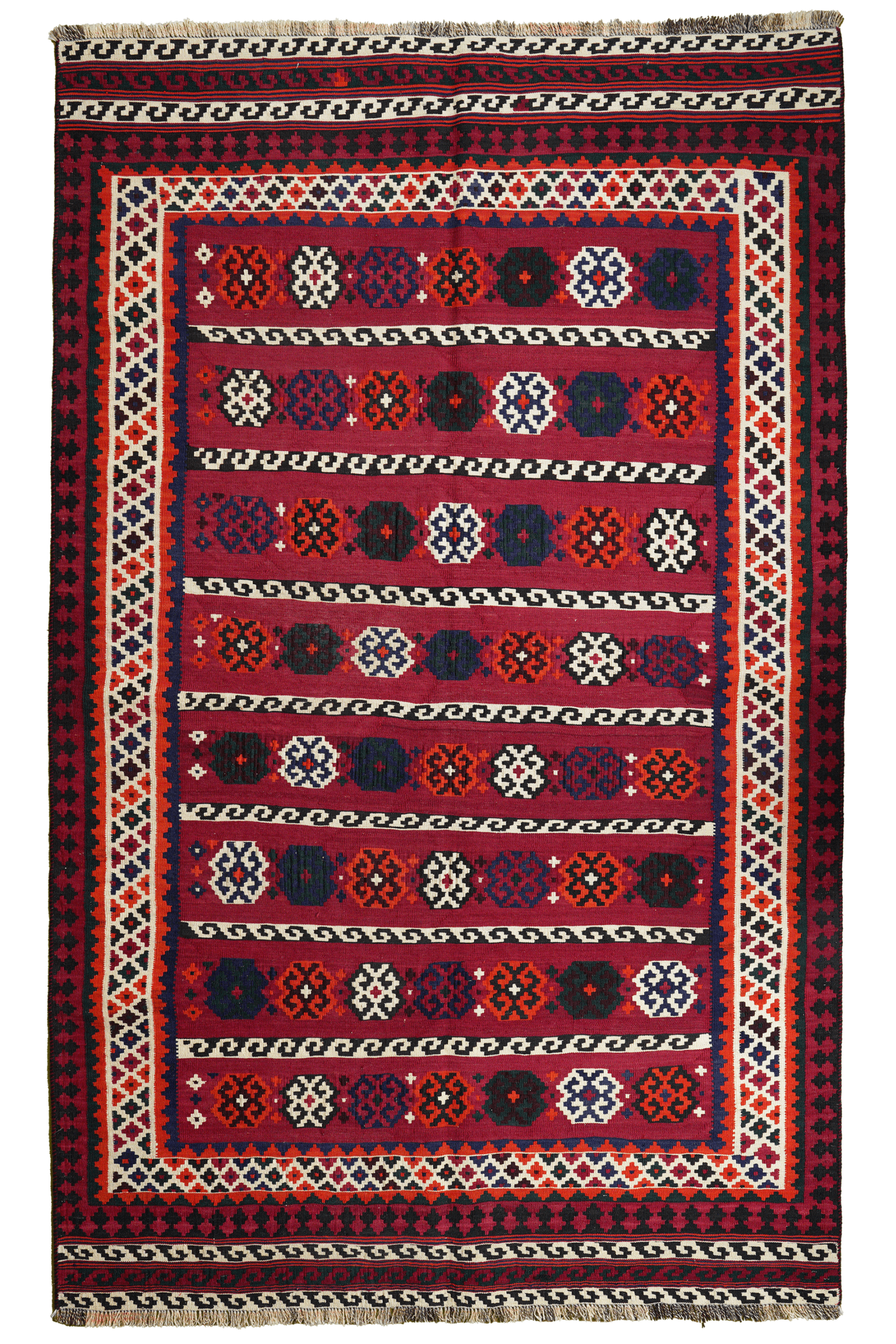 Kelim Gashgai Old — Handgefertigt, 258x160 cm, Beige, 100% Virgin Wool | Main view