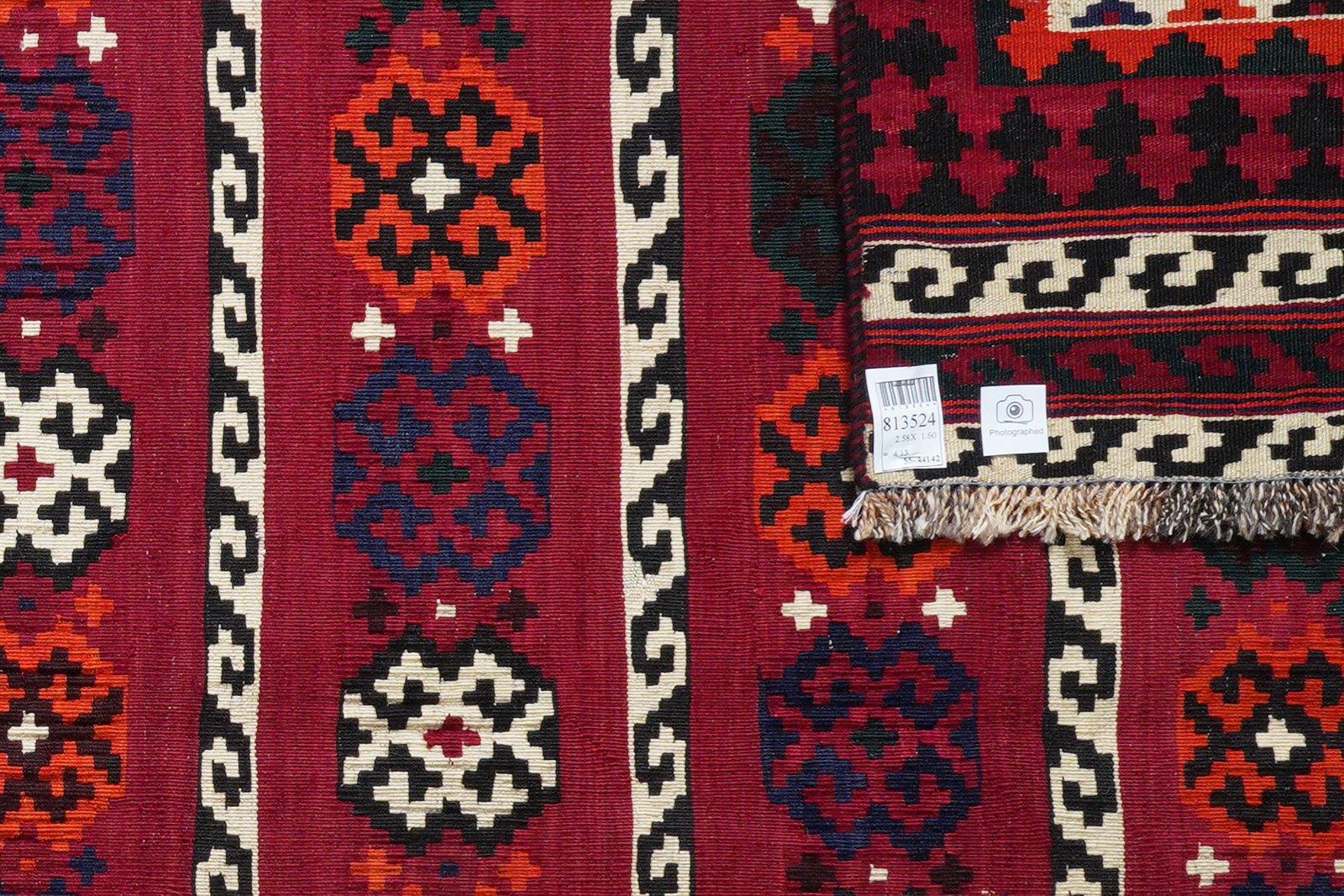 Kelim Gashgai Old — Handmade, 160x258 cm, Red, 100% Virgin Wool | View 5