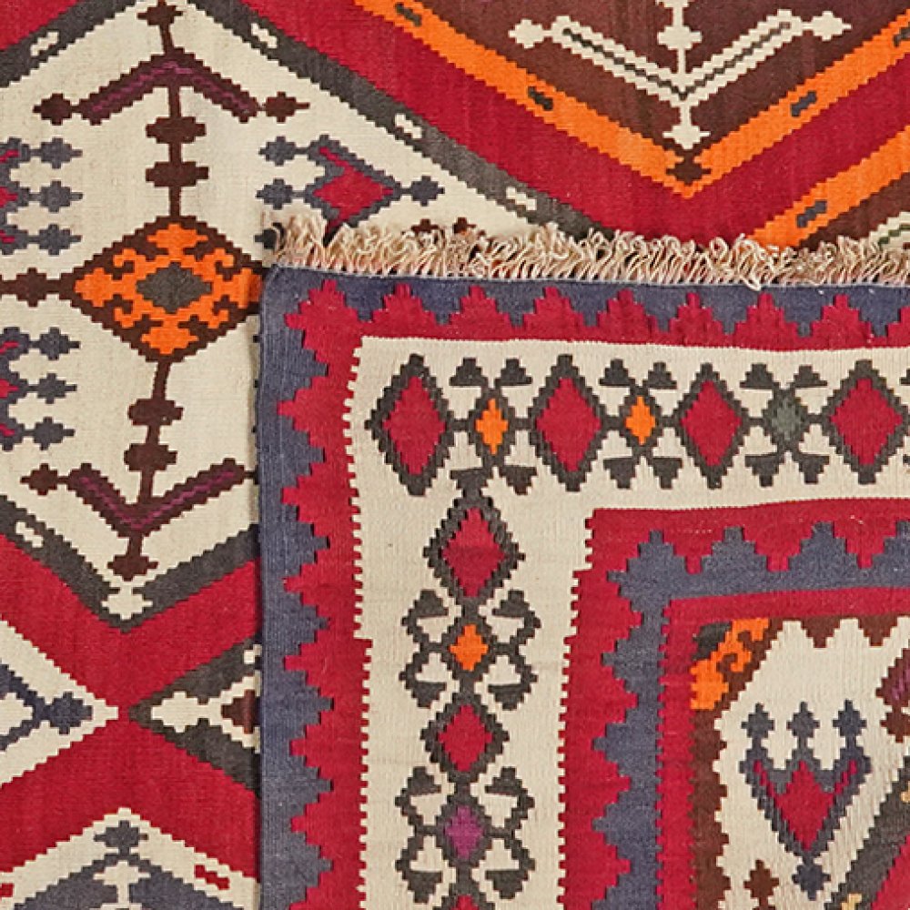 Kelim Gashgai Old — Handmade, 179x272 cm, Red, 100% Virgin Wool | View 6
