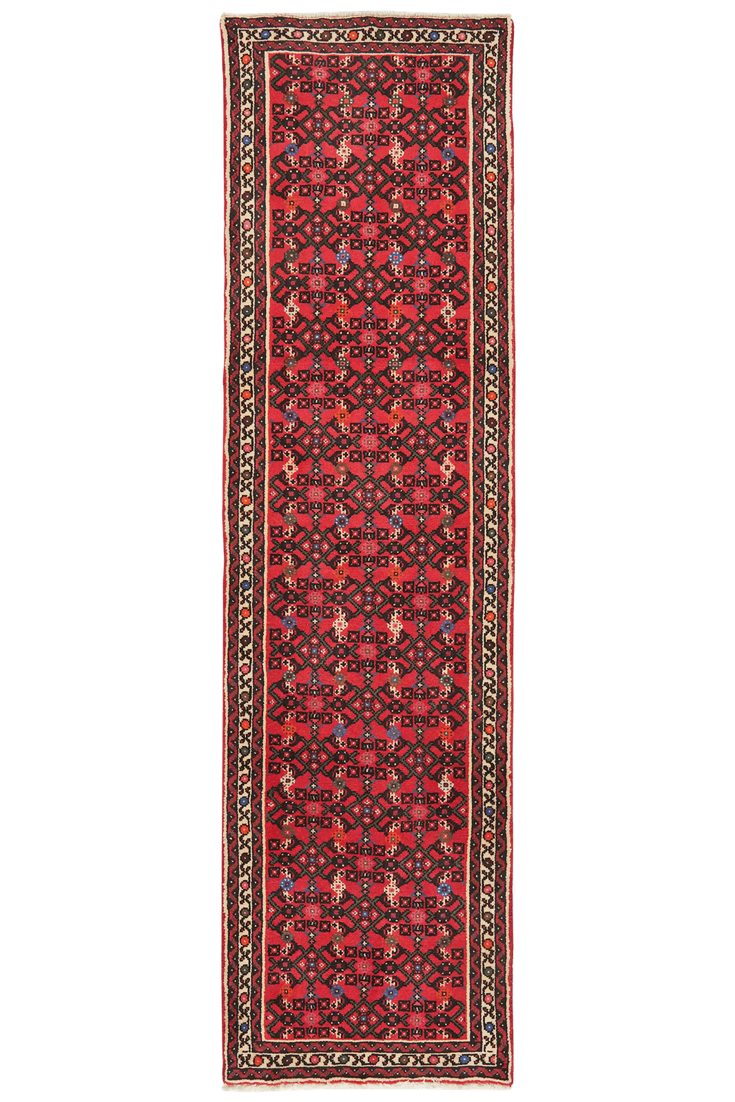 Hosseinabad — Hand-knotted, 66x246 cm, Red, 100% Virgin Wool | Main view