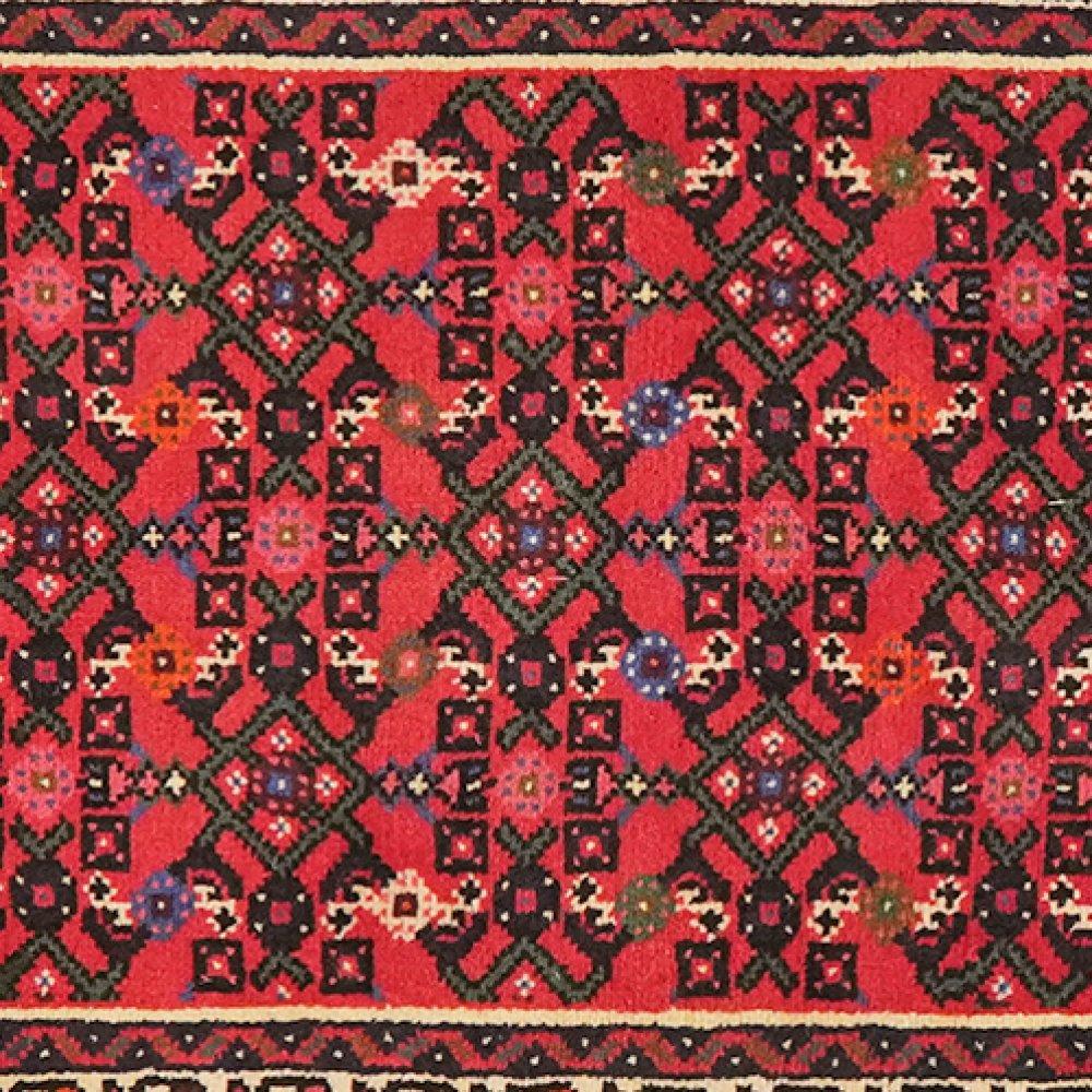 Hosseinabad — Hand-knotted, 66x246 cm, Red, 100% Virgin Wool | View 4