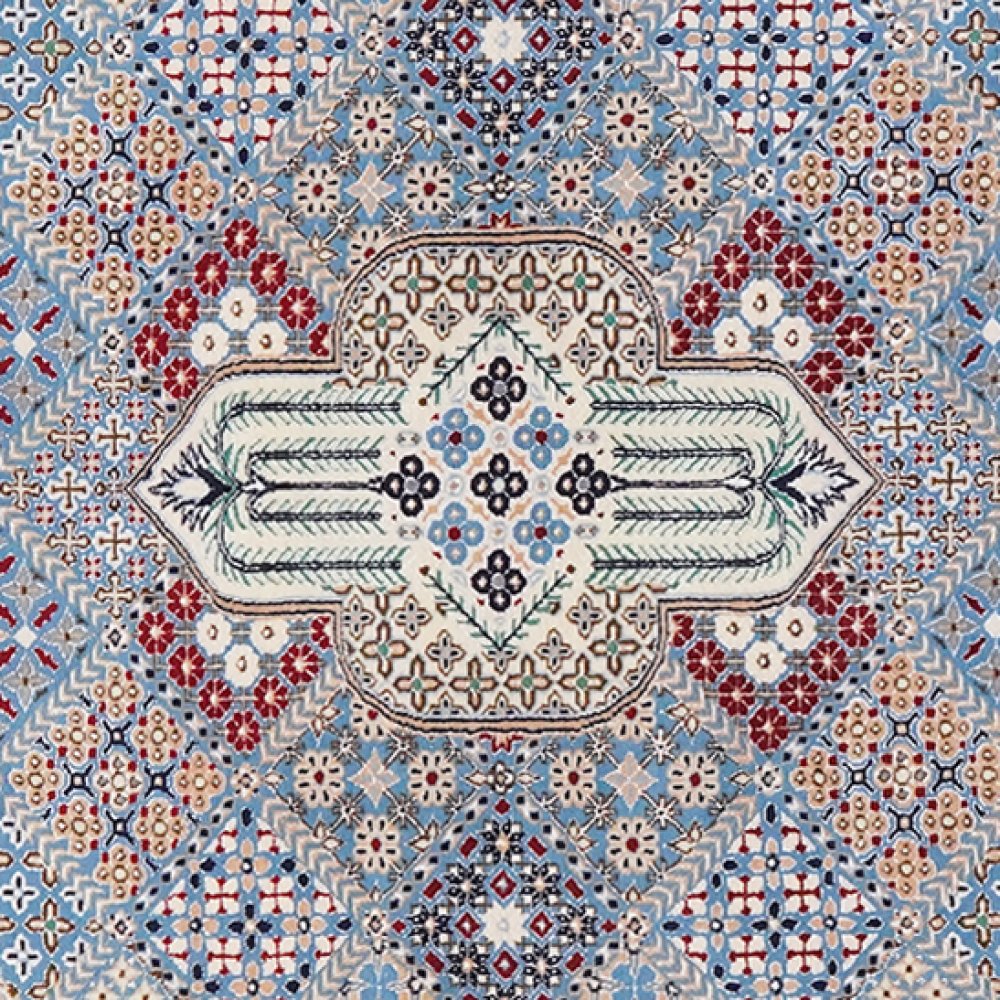 Nain 6La — Hand-knotted, 105x144 cm, Blue, 100% Virgin Wool | View 4