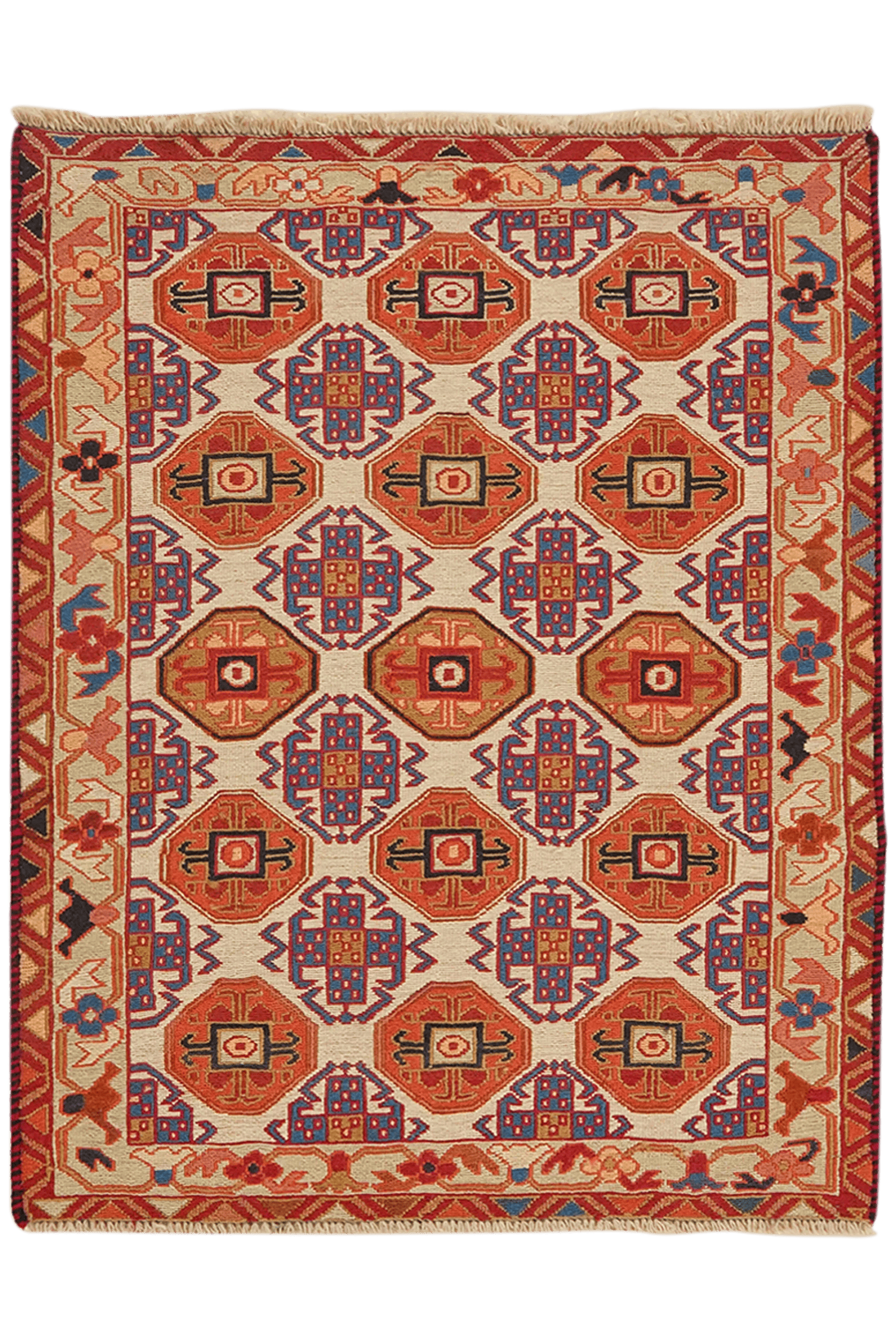 Sumak Shahsavan — Handmade, 78x96 cm, Beige, 100% Virgin Wool | Main view