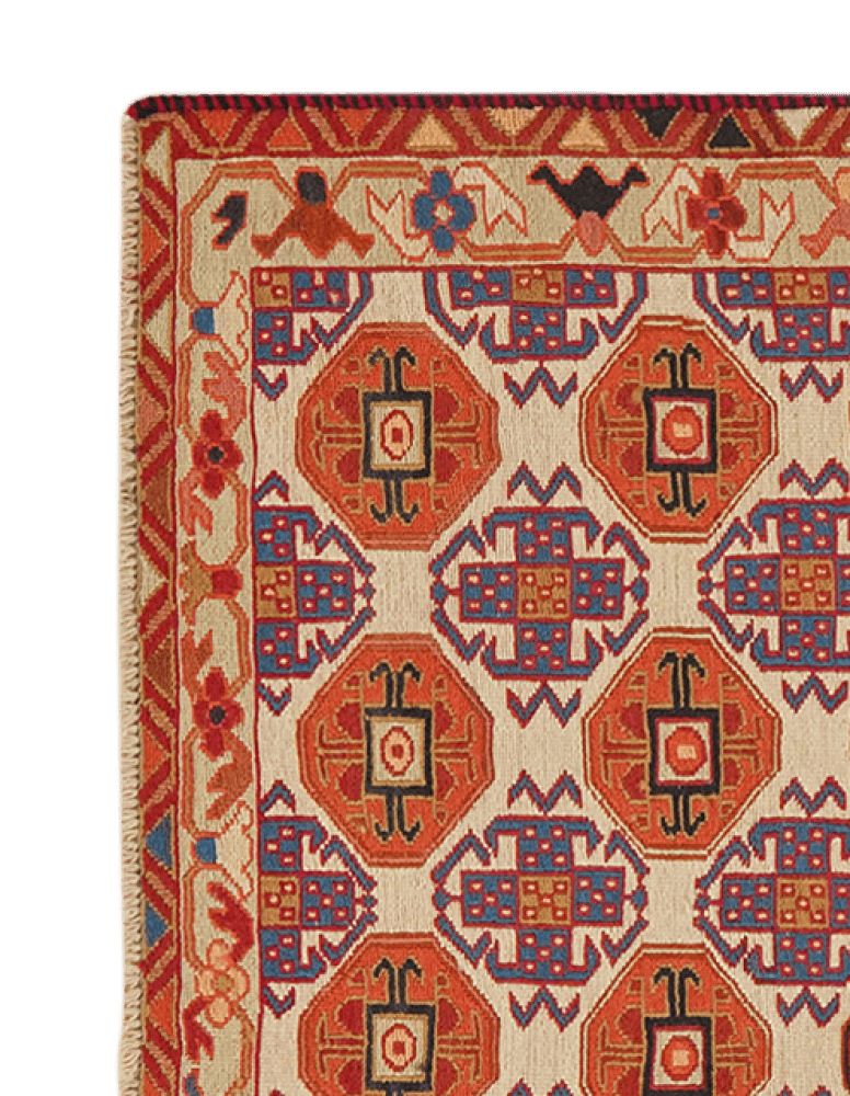 Sumak Shahsavan — Handmade, 78x96 cm, Beige, 100% Virgin Wool | View 3