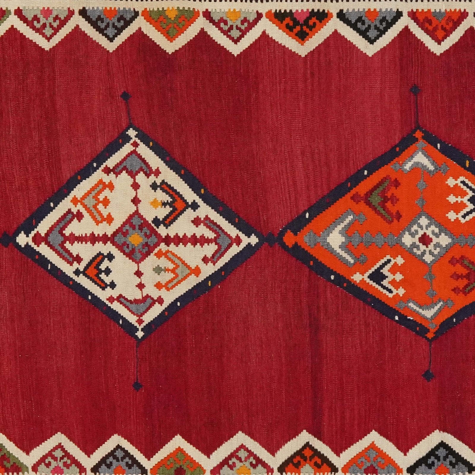 Kelim Gashgai Old — Handmade, 161x279 cm, Red, 100% Virgin Wool | View 4