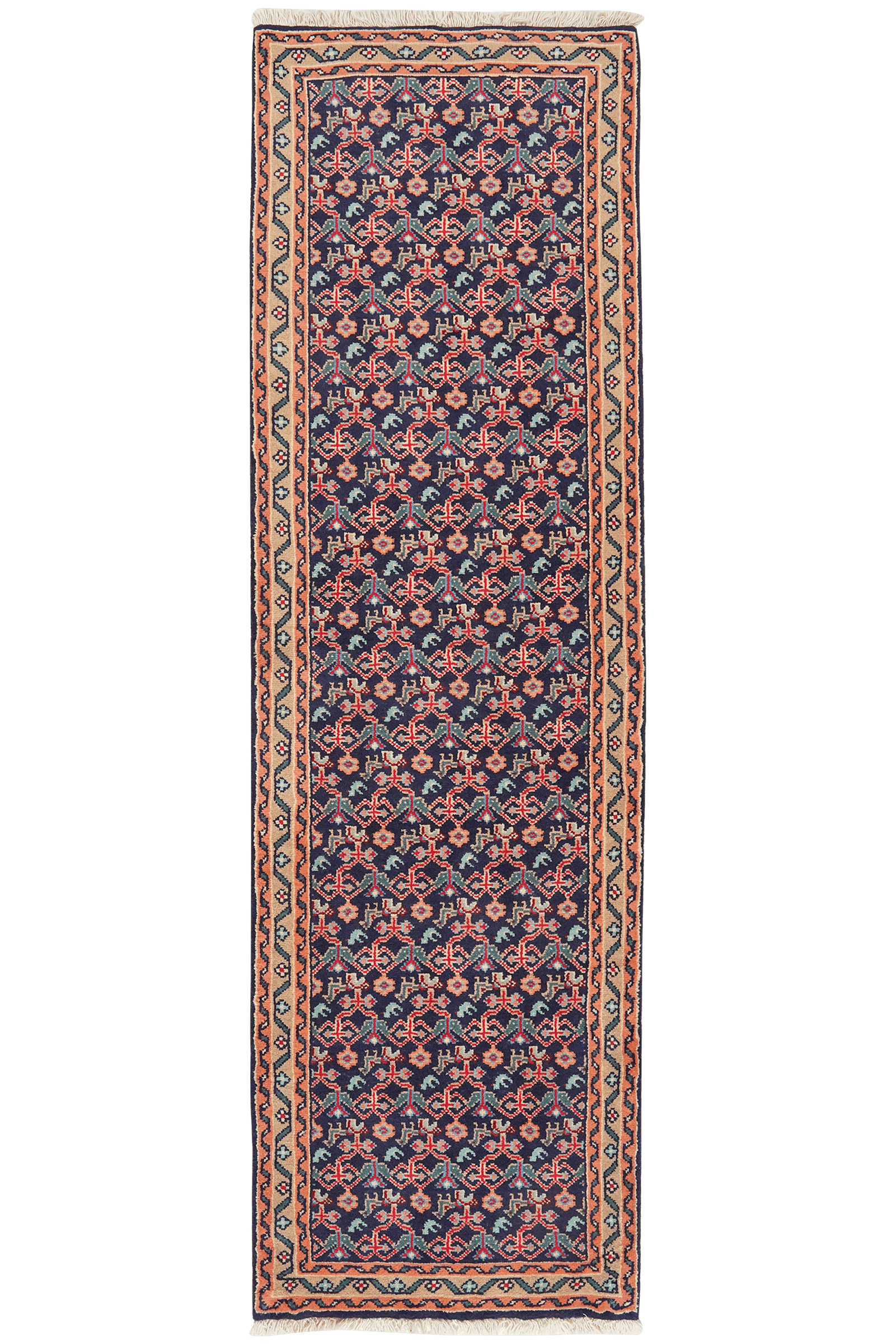 Assadabad — Hand-knotted, 71x237 cm, Blue, 100% Virgin Wool | Main view