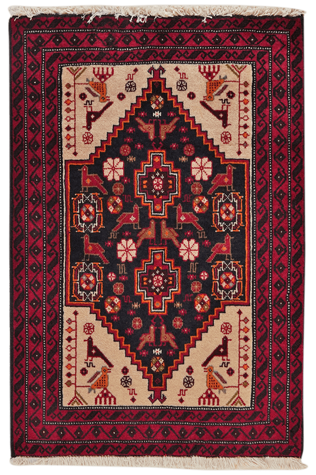 Belutch — Hand-knotted, 68x97 cm, Blue, 100% Virgin Wool | Main view
