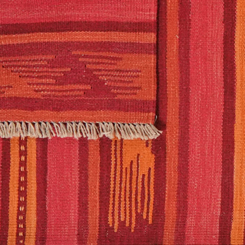 Kelim Gashgai — Handmade, 84x291 cm, Pink, 100% Virgin Wool | View 6